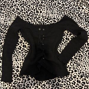 Ambiance Black Off-Shoulder Sweater